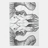 Wellcodaの邪悪な動物のスカルの犠牲の頭部 キッチンタオル (縦)