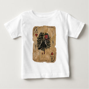 Wellcodaの骨組エースのハートのRibcageカード ベビーTシャツ