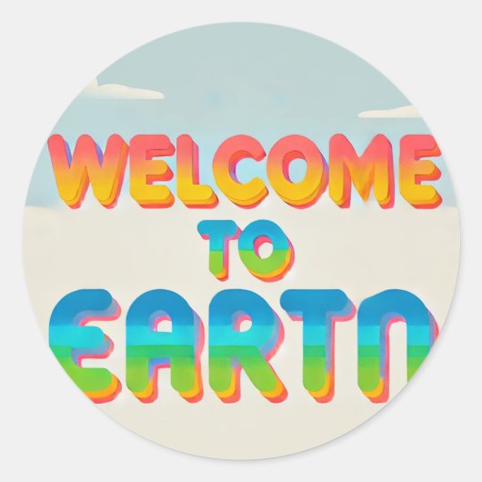 Wellcome to Earthステッカー – 惑星プライドfor Yo ラウンドシール (正面)