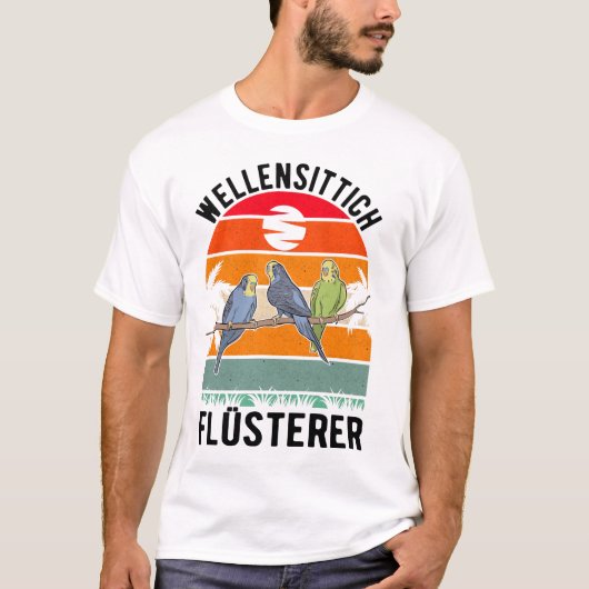 Wellensittich Flüsterer Nymphensittich Sittich Tシャツ (正面)
