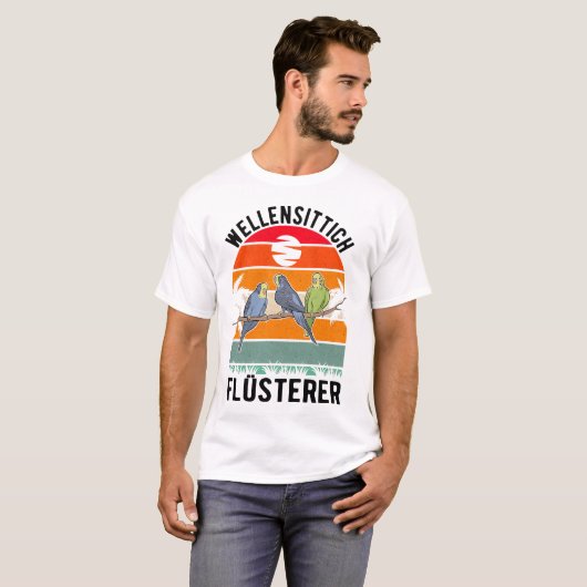 Wellensittich Flüsterer Nymphensittich Sittich Tシャツ (正面フル)