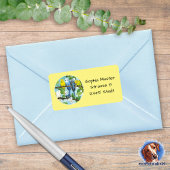 Wellensittiche - Aquarell-Design gelb | ラベル