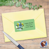 Wellensittiche - Aquarell-Design grün | ラベル