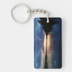 Wellesleyの島橋日没のkeychain キーホルダー