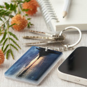 Wellesleyの島橋日没のkeychain キーホルダー (正面右)