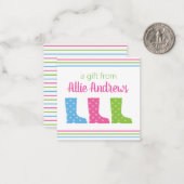 Welliesカラフル Rain Bootsギフトエンクロージャカード ノートカード (正面/裏面インサイチュ)