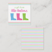 Welliesカラフル Rain Bootsギフトエンクロージャカード ノートカード (正面/裏面)