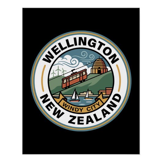 Wellington New Zealand ポスター (正面)