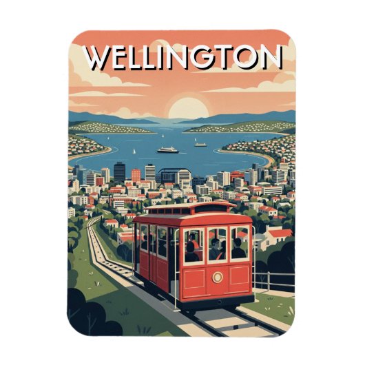 Wellington New Zealand Postcard マグネット (縦)