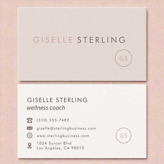 Wellness Coach Blush Pink Minimalist Luxury  名刺