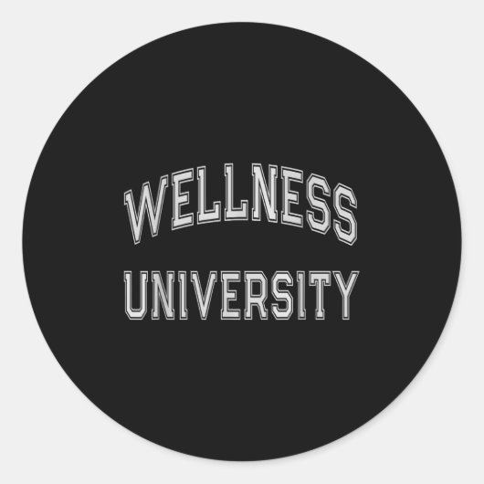 Wellness University Squad Fitness Coach Gym Health ラウンドシール (正面)
