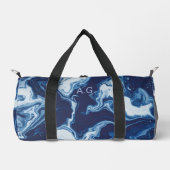 Wellness Waters Duffle Bag - Navy Marble Fluid Art ダッフルバッグ (正面)