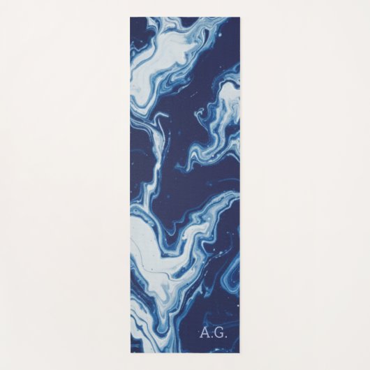Wellness Waters Exercise Mat - Navy Blue Fluid  ヨガマット (正面)