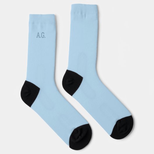 Wellness Waters Socks - Pastel Blue with Initials ソックス (右)