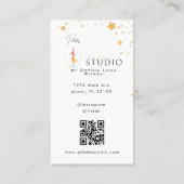 Wellness Yoga Beauty Studio Gold Stars QR Code 名刺 (裏面)