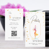 Wellness Yoga Beauty Studio Gold Stars QR Code 名刺