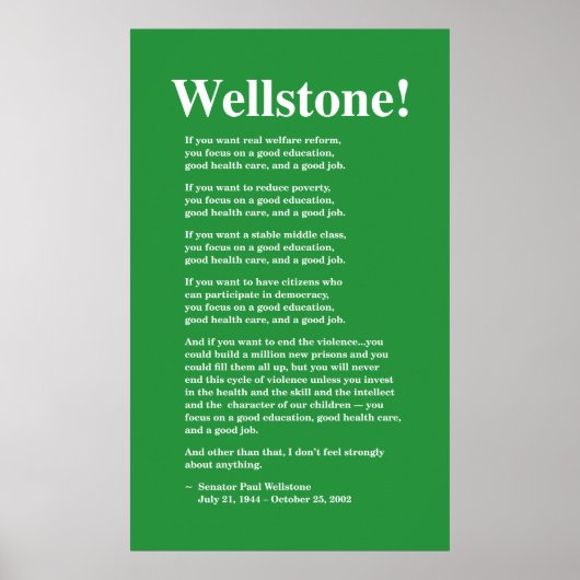 Wellstone 22x36の良い教育に集中 ポスター (正面)