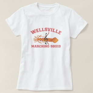 Wellsvilleの行進のイカのおもしろいなレトロの大衆文化 Tシャツ