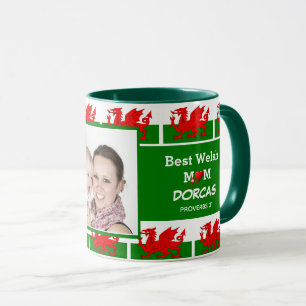 WELSH 最高の MUMカスタムウェールズ国旗の写真 マグカップ