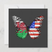 Welsh American Flag Butterfly 招待状 (正面)