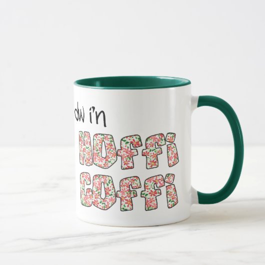 Welsh Coffee Mug:ホフィCoffi、赤いフローラルパターン マグカップ (右)