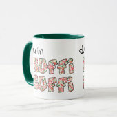 Welsh Coffee Mug:ホフィCoffi、赤いフローラルパターン マグカップ (正面左)