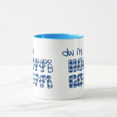 Welsh Coffi Mug:Hoffi Coffi, Blue Check Gingham マグカップ (中央)