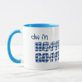 Welsh Coffi Mug:Hoffi Coffi, Blue Check Gingham マグカップ (左)