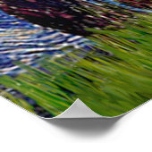 Welsh Corgi  Bi Black   Starry Night ポスター (角)