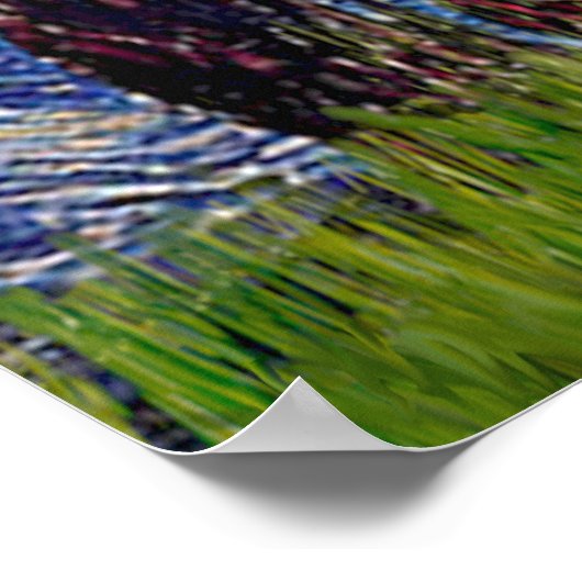 Welsh Corgi  Bi Black   Starry Night ポスター (角)