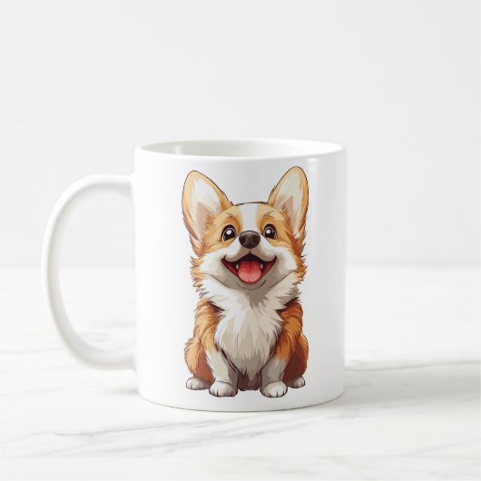 Welsh Corgi dog コーヒーマグカップ (左)