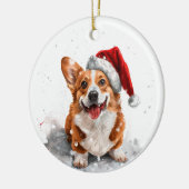 Welsh Corgi Dog Christmas Personalized セラミックオーナメント (左)