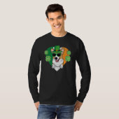 Welsh Corgi Dog Leprechaun Hat Irish Flag St Patri Tシャツ (正面フル)