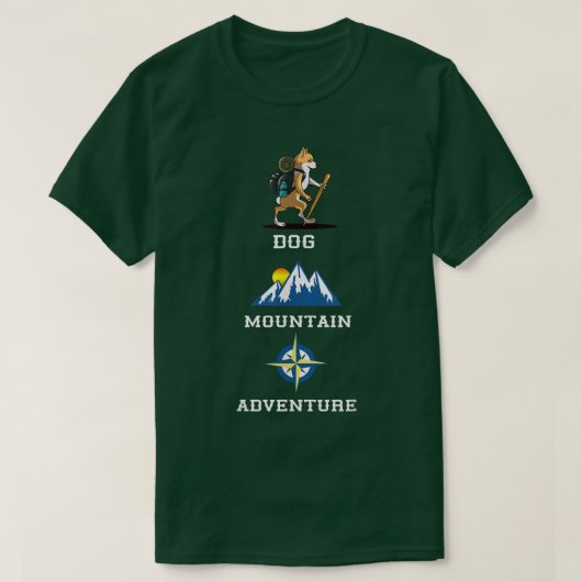 Welsh Corgi Dog Mountain Adventure Hiking 1566 Tシャツ (デザイン正面)