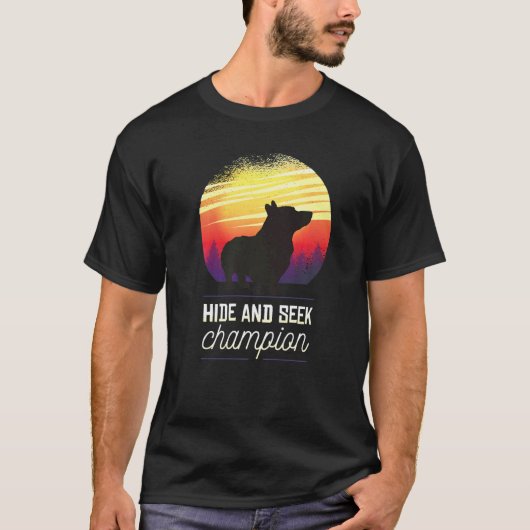 Welsh Corgi Dog Retro 6 Tシャツ (正面)