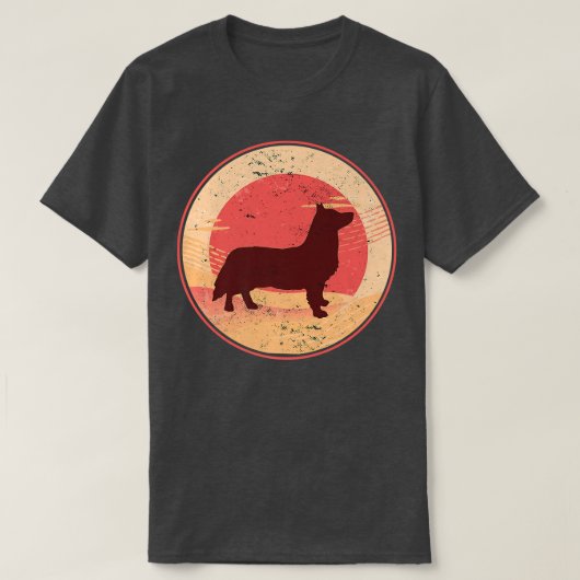Welsh Corgi Dog Retro Premium T-Shirt Copy Copy Co Tシャツ (デザイン正面)