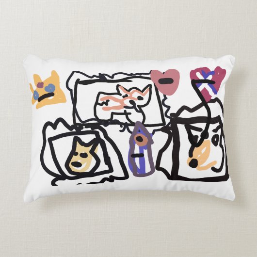 Welsh Corgi hearts  アクセントクッション (正面)