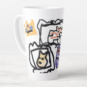 Welsh Corgi hearts  カフェラテマグ (左アングル)