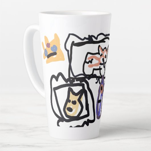 Welsh Corgi hearts  カフェラテマグ (左アングル)