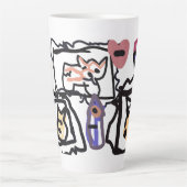 Welsh Corgi hearts  カフェラテマグ (正面)