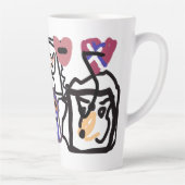 Welsh Corgi hearts  カフェラテマグ (右)