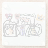 Welsh Corgi hearts  ガラスコースター (裏面)