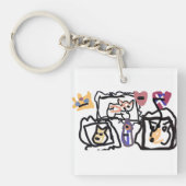 Welsh Corgi hearts  キーホルダー (正面)