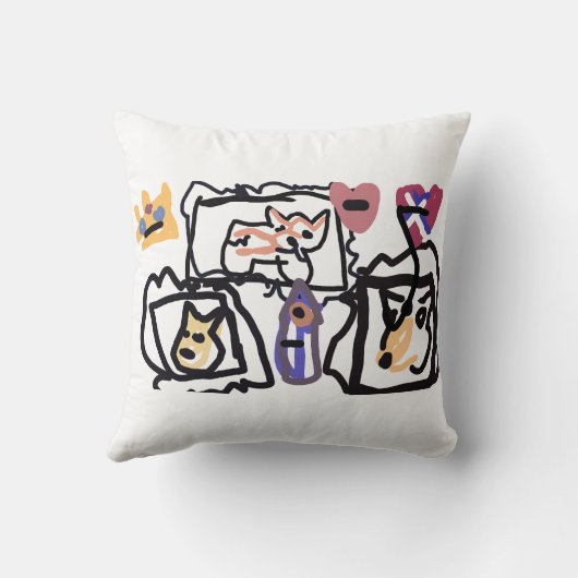 Welsh Corgi hearts  クッション (裏面)