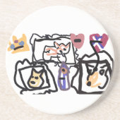 Welsh Corgi hearts  コースター (正面)