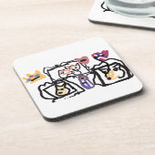 Welsh Corgi hearts  コースター (左側)