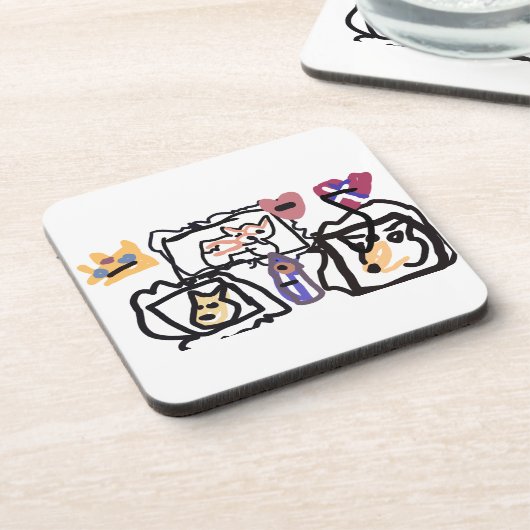 Welsh Corgi hearts  コースター (左側)