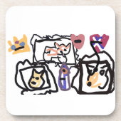 Welsh Corgi hearts  コースター (正面)