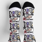 Welsh Corgi hearts  ソックス (上部)