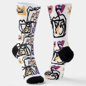 Welsh Corgi hearts  ソックス (傾斜あり)